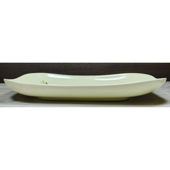 Red Wing Hand Painted Yellow Floral Dinnerware Curved Platter Stamp Rolling Tray - Picture 5 of 12